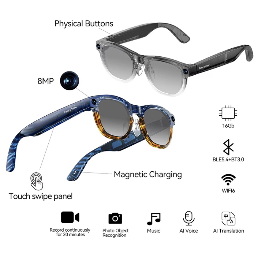 Smart Bluetooth AI Glasses Music Player Outdoor Sunglasses Smart Bluetooth AI Glasses Music Player Outdoor Sunglasses