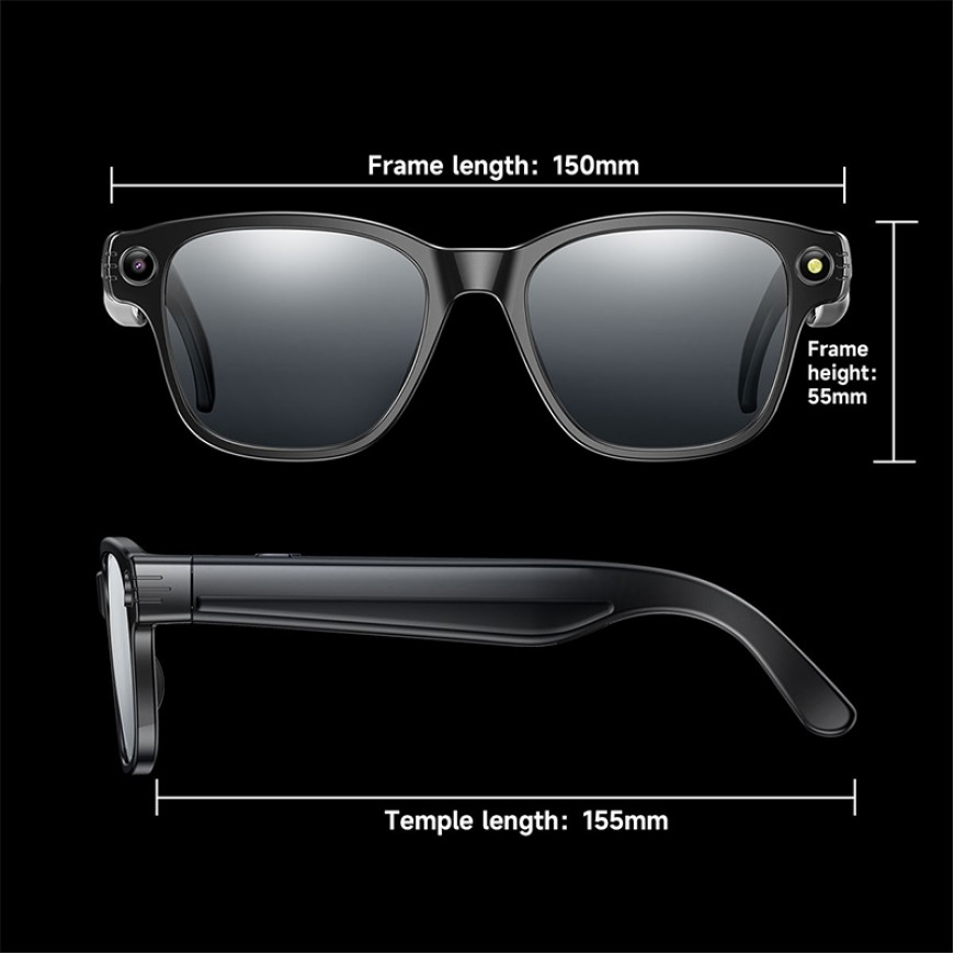Smart glasses support AI and a microphone. Smart glasses support AI and a microphone.