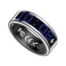 Health Monitoring Smart Ring Stainless Steel Waterproof Sleep Tracker Heart Rate Monitor