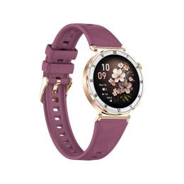 Gold Smart Watch with Purple Strap Round Women's Waterproof Android Smart Watch Gold Smart Watch with Purple Strap Round Women's Waterproof Android Smart Watch
