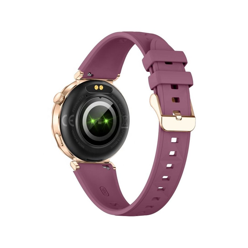 Gold Smart Watch with Purple Strap Round Women's Waterproof Android Smart Watch Gold Smart Watch with Purple Strap Round Women's Waterproof Android Smart Watch