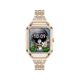 Smart Watch with Elegant Diamond Strap Square Screen