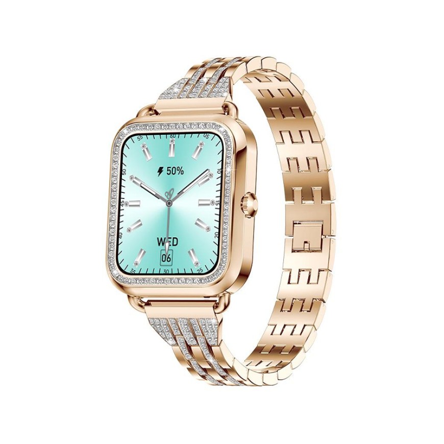 Smart Watch with Elegant Diamond Strap Square Screen Smart Watch with Elegant Diamond Strap Square Screen