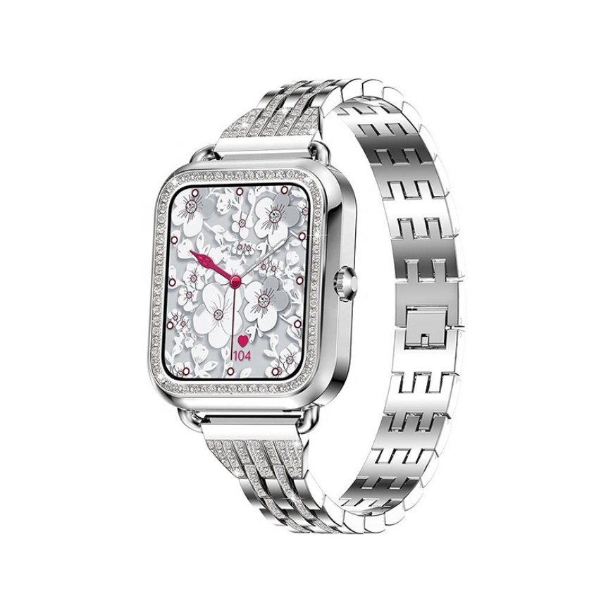Smart Watch with Elegant Diamond Strap Square Screen Smart Watch with Elegant Diamond Strap Square Screen