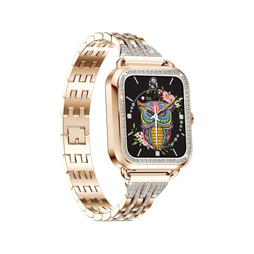 Smart Watch with Elegant Diamond Strap Square Screen Smart Watch with Elegant Diamond Strap Square Screen